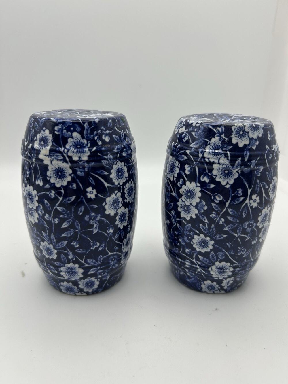 salt and pepper shakers. Calico Pattern, Vintage